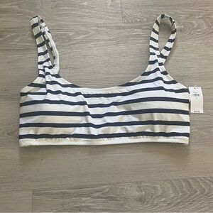 GAP Navy and White Bikini Top